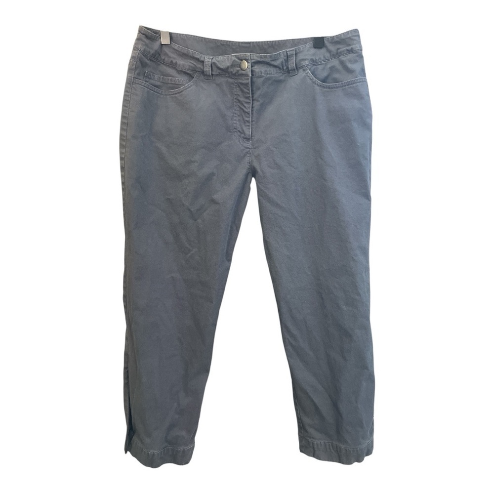 Eileen Fisher Dark Gray Cropped Ankle Zip Pants Size M Old Money Minimalist NA1